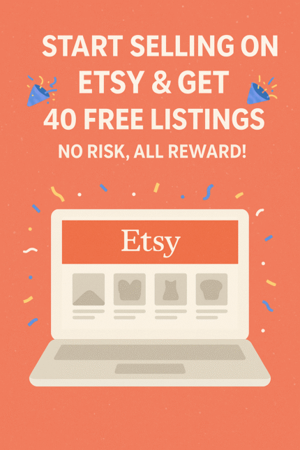 Start Your Etsy Shop with 40 FREE Listings – Exclusive Invite for New Sellers!