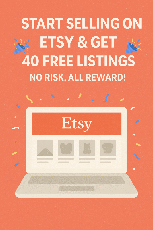 Start Your Etsy Shop with 40 FREE Listings – Exclusive Invite for New Sellers!