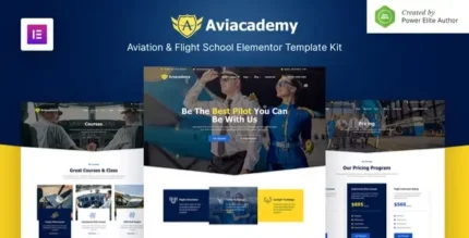Aviacademy – Aviation & Flight School Elementor Template Kit - GPLRock.Com