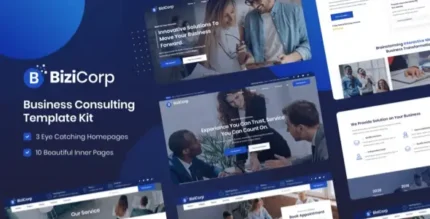 BiziCorp – Business Consulting Elementor Template Kit - GPLRock.Com
