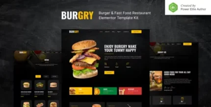 Burgry – Burger & Fast Food Restaurant Elementor Template Kit - GPLRock.Com