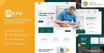 Chyro – Chiropractic & Physiotherapy Elementor Template Kit - GPLRock.Com