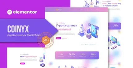 Coinyx – Cryptocurrency Blockchain & Bitcoin Elementor Template Kit - GPLRock.Com