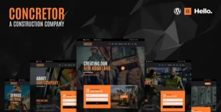 Concretor – Real Estate Construction Elementor Template Kit - GPLRock.Com