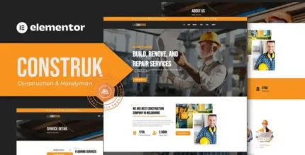 Construk – Construction Elementor Template Kit - GPLRock.Com