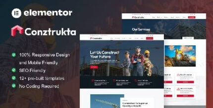 Conztrukta – Construction Service Elementor Template Kit - GPLRock.Com