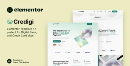 Credigi – Digital Bank & Credit Card Elementor Template Kit - GPLRock.Com