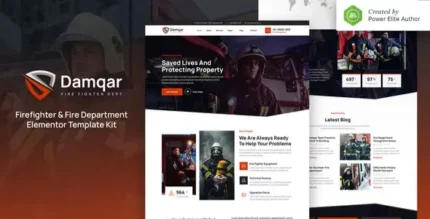 Damqar – Firefighter & Fire Department Elementor Template Kit - GPLRock.Com