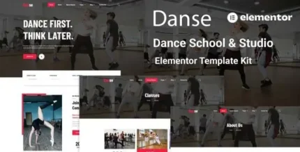 Danse – Dance School and Studio Elementor Template Kit - GPLRock.Com