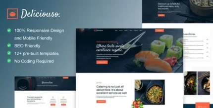 Deliciouso – Catering & Restaurant Elementor Template Kit - GPLRock.Com