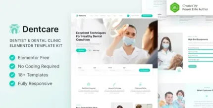 Dentcare – Dentist & Dental Clinic Elementor Template Kit - GPLRock.Com