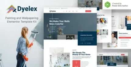 Dyelex – Painting & Wallpapering Service Elementor Template Kit - GPLRock.Com