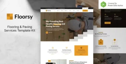 Floorsy – Flooring & Paving Services Elementor Template Kit - GPLRock.Com