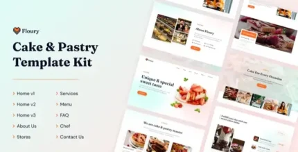 Floury Cake & Pastry Elementor Template Kit - GPLRock.Com