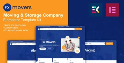FX Movers – Moving & Storage Company Elementor Template Kit - GPLRock.Com