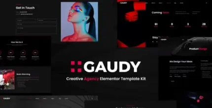 Gaudy – Dark Digital Agency Elementor Template Kit - GPLRock.Com