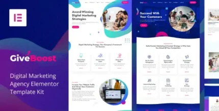 Give Boost – Digital Marketing Agency Elementor Template Kit - GPLRock.Com