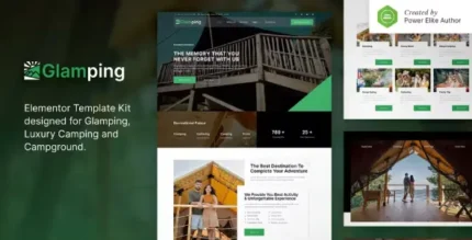 Glamping – Luxury Camping & Campground Elementor Template Kit - GPLRock.Com