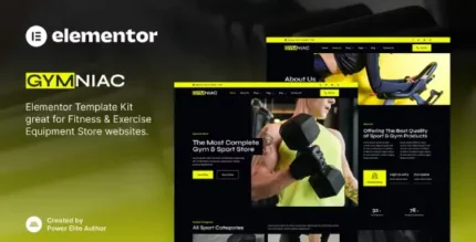 Gymniac – Fitness & Exercise Equipment Store Elementor Template Kit - GPLRock.Com