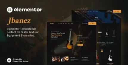 Jbanez – Guitar & Music Equipment Store Elementor Template Kit - GPLRock.Com