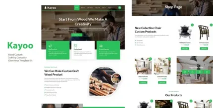 Kayoo – Wood Company Woocommerce Elementor Template Kit - GPLRock.Com