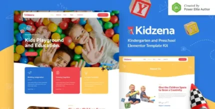Kidzena – Kindergarten & Preschool Elementor Template Kit - GPLRock.Com