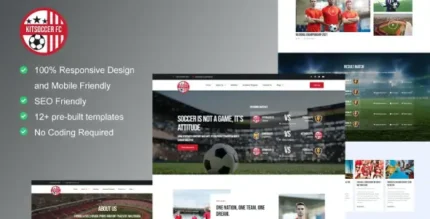 KitSoccer – Football Team & Sports Elementor Template Kit - GPLRock.Com