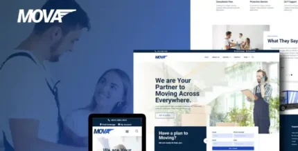Mova – Moving Company Elementor Template Kit - GPLRock.Com