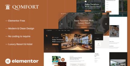 Qomfort - Hotel Booking Elementor Template Kit - GPLRock.Com