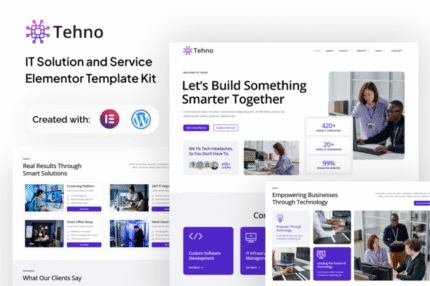 Tehno - IT Solution & Service Elementor template Kit - GPLRock.Com