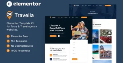 Travella – Tours & Travel Agency Elementor Template Kit - GPLRock.Com