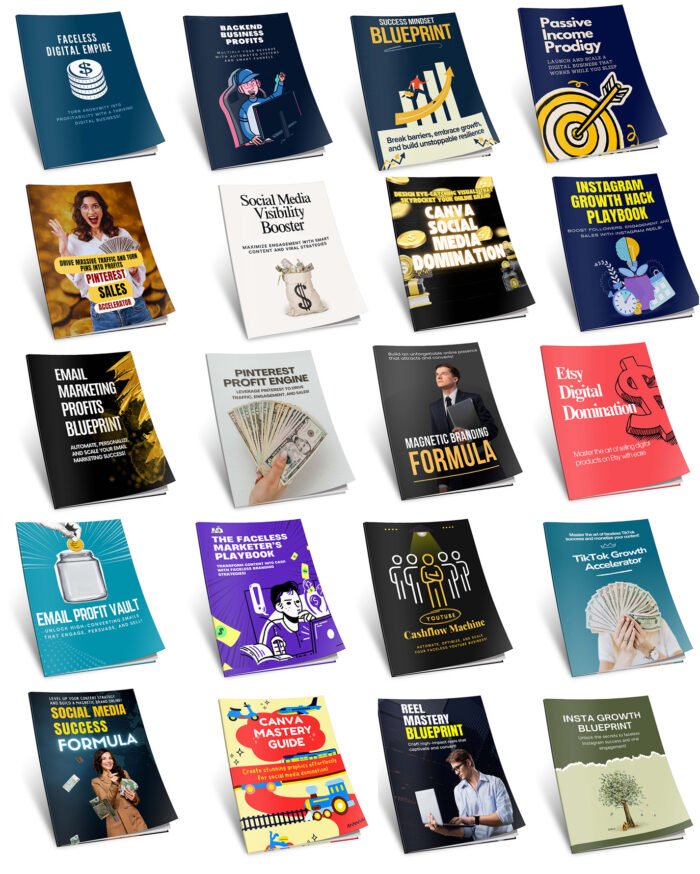 Promotional image showing the 20 Ready-to-Sell Digital Marketing Course Bundle with full PLR license, perfect for reselling and online business growth