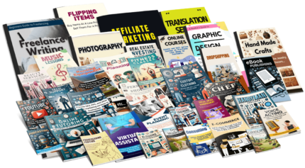 A digital bundle titled “2025 Side Hustle Beginner Guides PLR” featuring 45 step-by-step side hustle guides designed for global marketers to rebrand, resell, and profit with full unrestricted PLR rights.