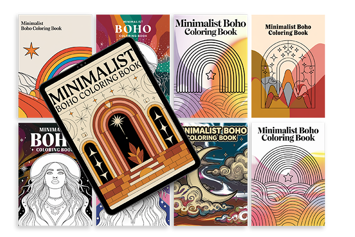 Boho Coloring Pages with Unrestricted PLR featuring mystical mandalas, floral elements, tribal designs, and sacred geometry in printable format