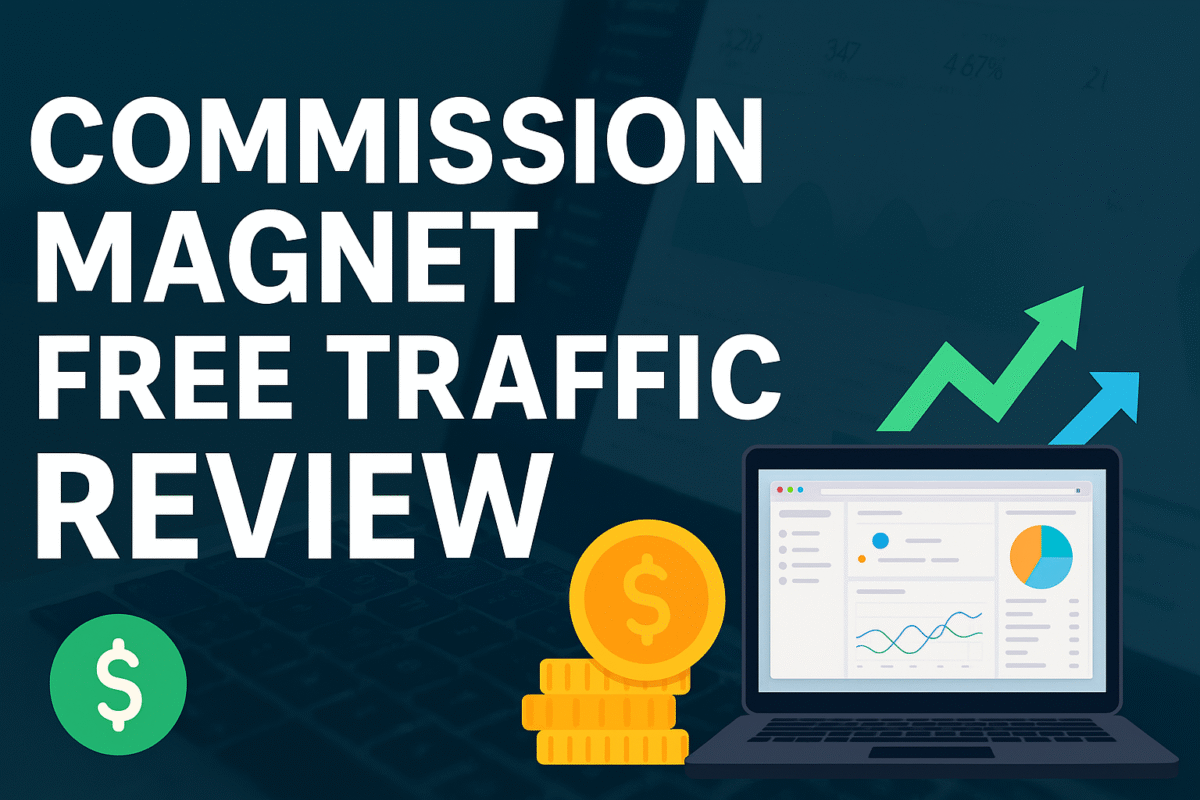 Screenshot of Commission Magnet Free Traffic training dashboard showing how beginners can generate affiliate commissions with free traffic without paying for ads.
