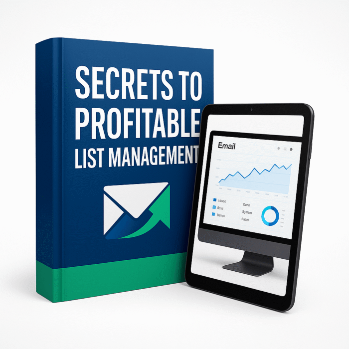 Secrets to Profitable List Management PLR guide showing how to build, manage, and monetize email lists for profit with templates and bonuses