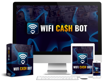 Screenshot of WiFi Cash Bot dashboard showing automated income results from phone-based A.I system used to generate multiple passive income streams without selling or setup.