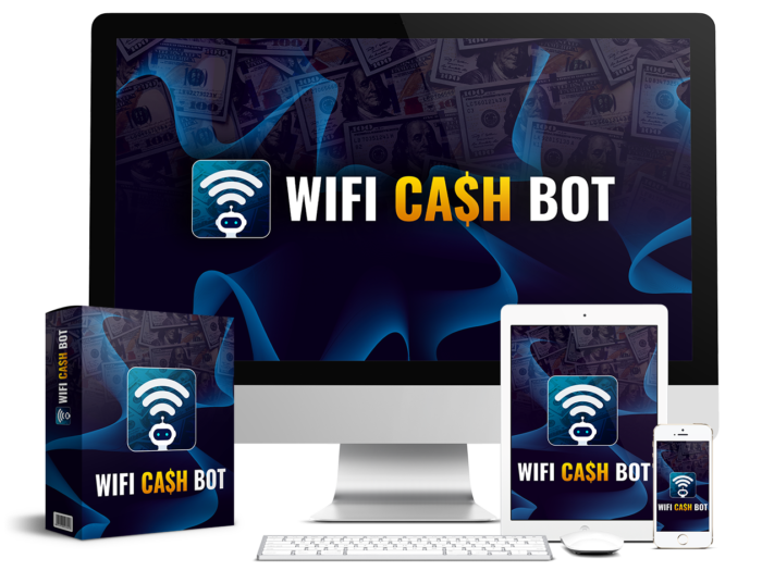 Screenshot of WiFi Cash Bot dashboard showing automated income results from phone-based A.I system used to generate multiple passive income streams without selling or setup.