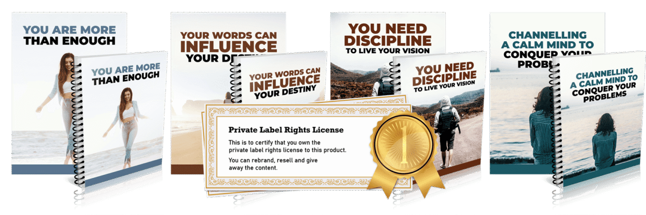 52 Weeks to Personal Transformation PLR bundle with done-for-you motivational coaching sessions, editable reports, e-cover designs, and full resell rights.