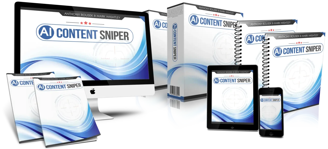 Screenshot of AI Content Sniper automated blogging system showing how the tool builds, writes, and ranks affiliate blogs with AI for unlimited traffic and commissions.
