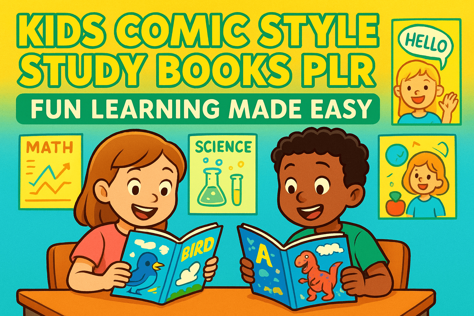 Kids Comic Style Study Books PLR is a groundbreaking solution that makes children excited about learning by turning lessons into engaging comic-style adventures. Unlike traditional worksheets or dry textbooks, this PLR pack instantly transforms educational content into fun, colorful stories that kids actually enjoy reading.