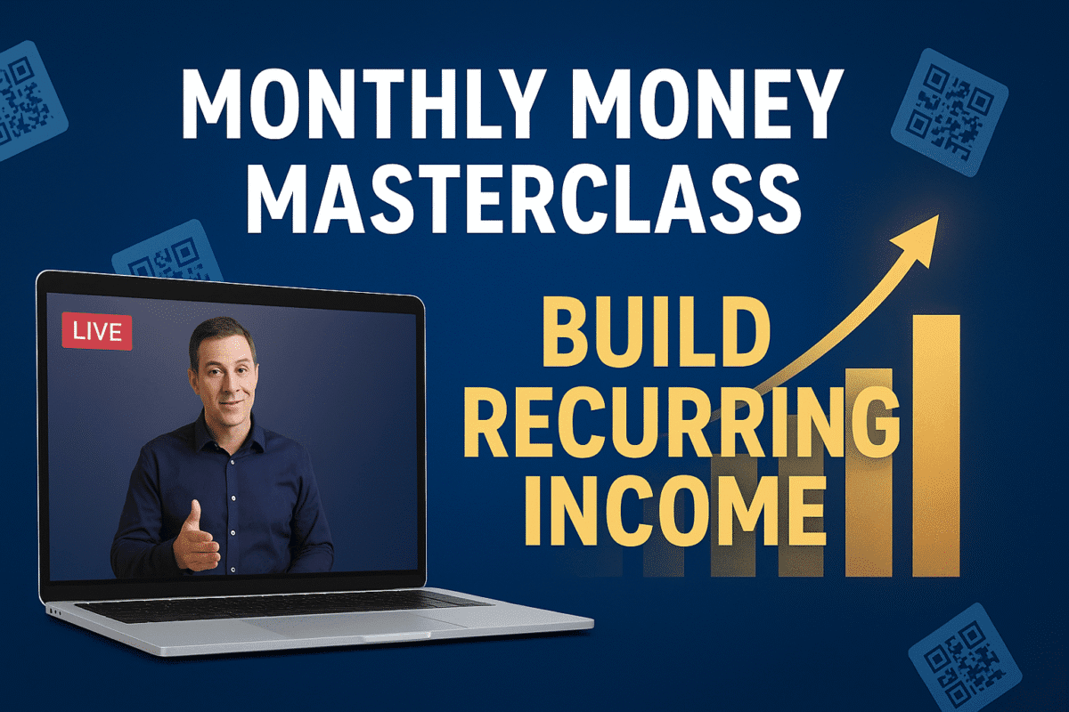 Discover how Monthly Money Masterclass helps you build $10K+ recurring income with QR code opportunities. Secure your $19 seat today—act fast!