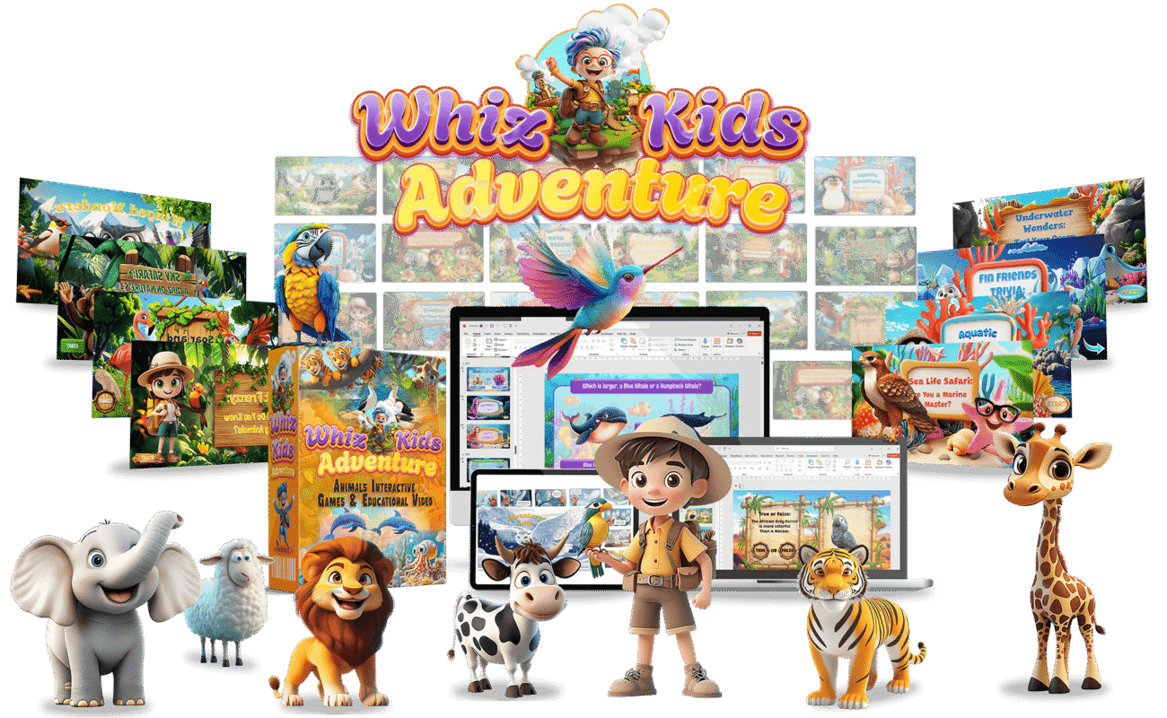 WhizKids Adventure is the ultimate kids’ learning business-in-a-box designed for entrepreneurs, educators, and digital marketers who want to tap into the booming e-learning market. Packed with 19 interactive games, 21 educational videos, Private Label Rights (PLR), and a ready-to-use marketing kit, WhizKids Adventure gives you everything you need to start your own profitable kids’ learning business instantly.
