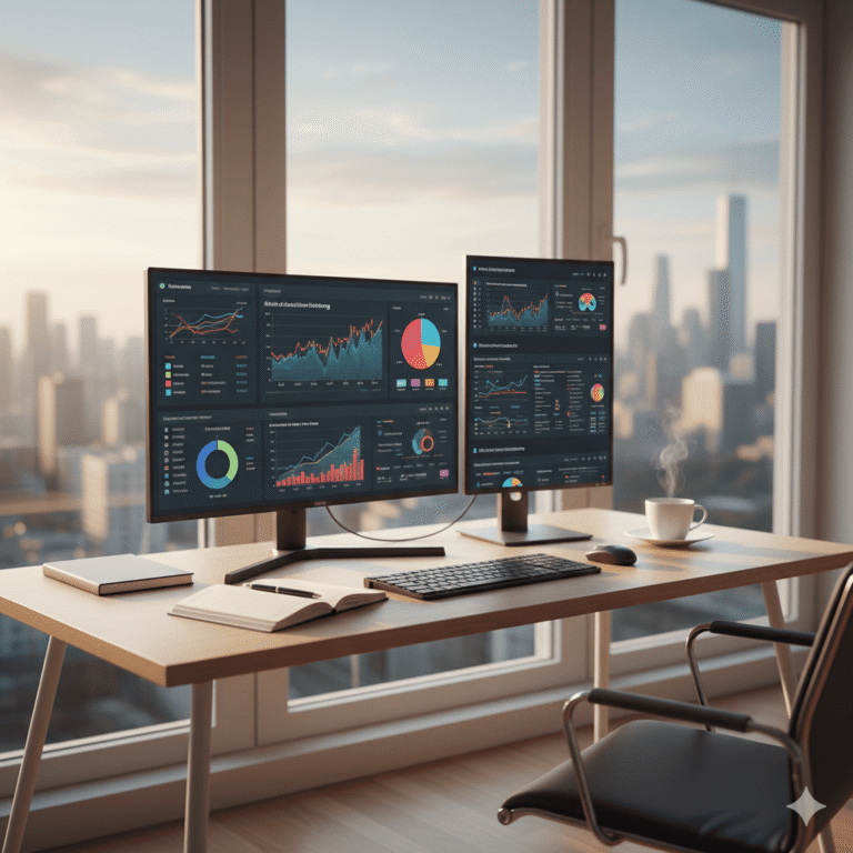 Professional home office setup for the best affiliate marketing course for beginners USA in 2025.