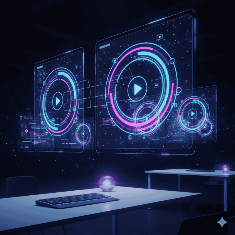 A futuristic visualization of Free AI Traffic Systems and content loops generating rapid traffic flow.